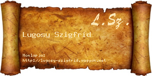 Lugosy Szigfrid névjegykártya