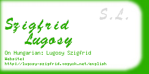szigfrid lugosy business card